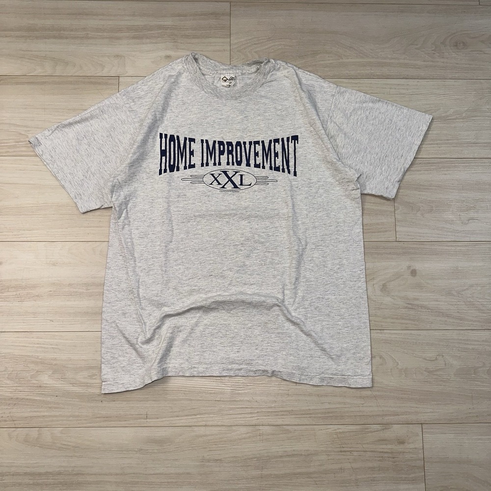 Vintage HOME IMPROVEMENT T-Shirt Large Gray 1990's Single Stitch Tim Allen TV